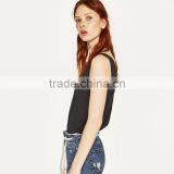 Summer Loose Fit Round Neckline Sleeveless Wide Straps Vest Women Linen Tank Tops thumbnail-3