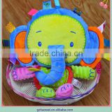 Lovely elephant bell & rattle insert baby educational plush toys baby bed hanging toys