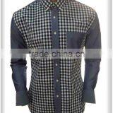 2017 Latest Design Men' Plaid Cotton Shirt With Contrast Color on Placket thumbnail-1