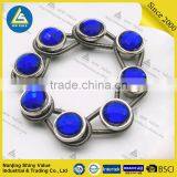 Hot Selling on Amazon 5 Pack Metal Button Shirt Extenders With Spring With Blue Diamond Studded thumbnail-5