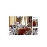 Brown Queen Size Patterned Decorative Cotton Custom Bedding Sheet Set thumbnail-1
