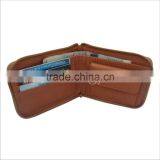 Genuine Cow Top Grain Leather Coin Purse Round Zip Credit Card Wallet thumbnail-1