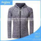 Wholesale Unisex Plain Sports Cationic Fabric Zipper Hooded Warm Jacket