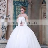 Elegant Fashion Ball Gown Appliqued Strapless Zipper Tulle Wedding Dress 2017