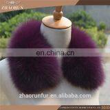 100% Real Winter Multicolor Fox Fur Collar thumbnail-5