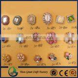 Metal Pearl Rhinestone Buttons With Loop Crystal Pearl Embellishment