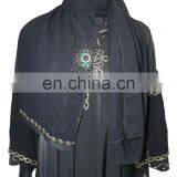 Women African Style Abaya / Latest Black And Golden Diamond Stone Work Embroidery Burkha/ Latest New York Fashion (dubai Abaya) thumbnail-5