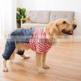 Striped Suspenders Big Dog Thick Large Dog Husky Samoyed Wear Denim Big Dog Clothes thumbnail-2