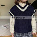 C1043/Wholesale China Manufacturer Spring School Knit Kids Play Vest Sweet Cotton Casual Girls Vest Coat thumbnail-3