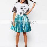 Summer Pleated Mini Skirt in Polka Dot . Custom Skirt, Women Clothes Guangzhou OEM,china Factory thumbnail-5