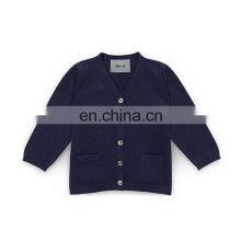 Pure Color Cashmere Kids Knitwear Wool Sweater Cardigan thumbnail-1