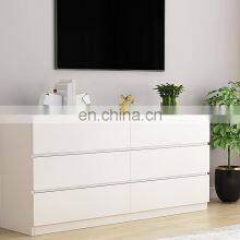 Melamine 6 Drawers Cabinet MDF Chipboard Chest of Drawer Storage Cabinet Bedside Table thumbnail-5