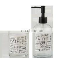 Printed 2pcs Glass Soap Dispenser Set Liquid Soap Dispenser With Letter thumbnail-2