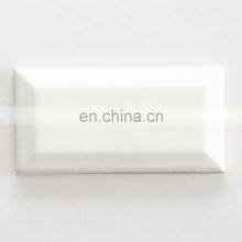 Cheap Bathroom Wall Backsplash Ceramic Subway Tile White Bevel thumbnail-2
