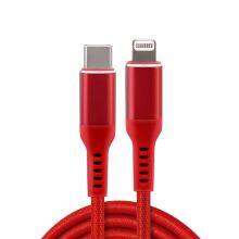 New Arrival Nylon Braided USB-C to Lightning Charging Cable Mfi Certified 20W PD Fast Charger for IPhone 12 thumbnail-2
