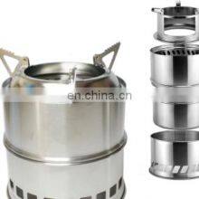 Outdoor Stainless Steel Rocket Stove Portable Windproof Wood Stove Camping Folding Stove thumbnail-3