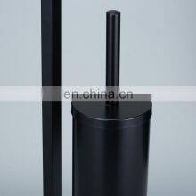 Bathroom Toilet Paper Holder Toilet Brush Holder With Bamboo Base Bathroom Storage Matt Black thumbnail-4