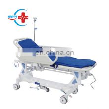 HC-M013 Hospital Luxurious Adjustable patient transfer Flat Vehicle First Aid ICU transport bed