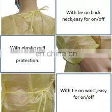 Blue/Yellow/Pink/Green Disposable Non-woven SMS/PP PE Protective Isolation Gown thumbnail-4