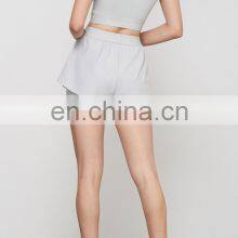 New Built In Bra Fixed Pads Short Sleeve Crop Top Women Workout Fitness Sports T-Shirt Elastic Bottom Slim Fit Yoga Gym Shirts thumbnail-3