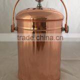 1 Gallon Copper Plated Kitchen Stainless Steel Compost Bin, Warm Compost Pail With Lid Including Two Charcoal Filter thumbnail-1