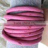 2016 Fashion Handmade Real Ostrich Leather Wristbands& Natural Color Leather Cord For Fashion Bracelet thumbnail-3