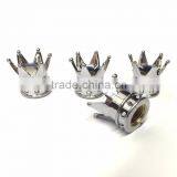 Chrome Crown Tire Wheel Stem Air Valve Caps Set Car Truck Hot Rod ATV