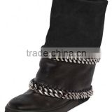 Hot selling high safety oem quality women denim boots for wholesale