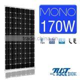 High quality 170 watt monocrystalline solar panel for home solar panel kits paneles solares with CE Tuv