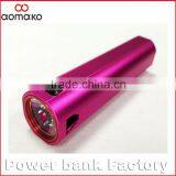 Manufacturer Hot Best Price Mobile Power Bank 2600mah With Flashlight Alluminium Alloy Power Bank Cylinder Ak-02 thumbnail-1