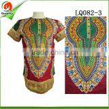 RED 2016 New Fashion Hot Sale Design African Traditional Print 100% Cotton Dashiki T-Shirt For Unisex thumbnail-2