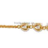 Indian Traditional Goldtone Polish With Pearl Maang Tikka Head Chain Matha Patti thumbnail-2