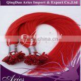 18"-24" 100% Remy Human Easy Pre Bonded Nail U Tip Red Keratin Glue Hair Extensions thumbnail-4