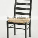 Rustic Wooden Home Useful Webbing Seat Black Armless Dining Chair/ Restaurant Chair(New Product) thumbnail-1