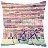 Wall & Bicycle Printed Cushion Cover thumbnail-1