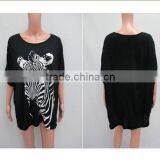 Women Plus Bat-wing High-low Printed Top