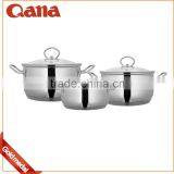 Straight Nostick Glass Lid Stainless Steel Cookware Set thumbnail-1