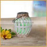 Handmade Ceramic Hanging Lantern Solar Led Rechargeable Lights Ornaments