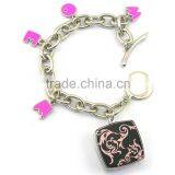 Metal Square Shaped Solid Perfume Container /lip Gloss Bracelet, With Epoxy Letter Charm,OEM Designs Accepted<DHCA9023> thumbnail-2