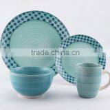 16pc Fine Stoneware Hand Painted Dinnerset Service for 4/ AB Grade/2016 Popular Design/porcelain Dinner Plate thumbnail-1