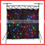 HOT WLK-1F Black fireproof Velvet cloth four leds star backdrop colors led star curtain