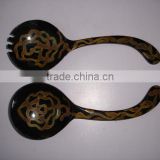 natural horn serving spoons with handmade patterns for home stores, interior designers and decorators,