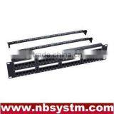 48 Port UTP Cat.5e Cat.6 Patch Panel With Back Bar 19" 2U,Krone & 110 Dual IDC