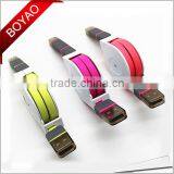 2016 Factory Wholesale High Quality Promotional Gift TPE Material Retractable 2 in 1 Micro USB Cable Sync Data Charging thumbnail-1