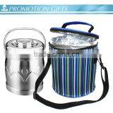 2015 New Style Barrel Shape Insulated Mens Lunch Cooler Bag With Durable Hard Liner thumbnail-4