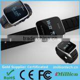 Paypal Accept Black Leather Bluetooth Watch for Iphone Samsung Android Smart Phones