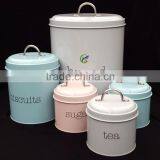 Kitchen Canisters Bread Tea Coffee Sugar Biscuit Tins Set