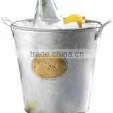 Silver with Metal Handles Galvanized Champagne Ice Bucket