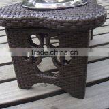 Ritzy Double Pet Food Bowl With Rattan Frame thumbnail-5