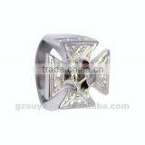 Popular Sell Men's 316 L Stainless Steel Skull Cross Ring thumbnail-1